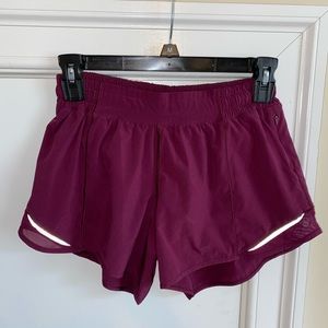 Lululemon purple hotty hot shorts size 6 tall!
